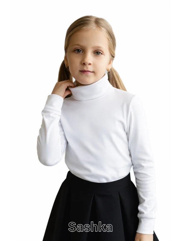 Водолазка для дівчинки трикотажна біла